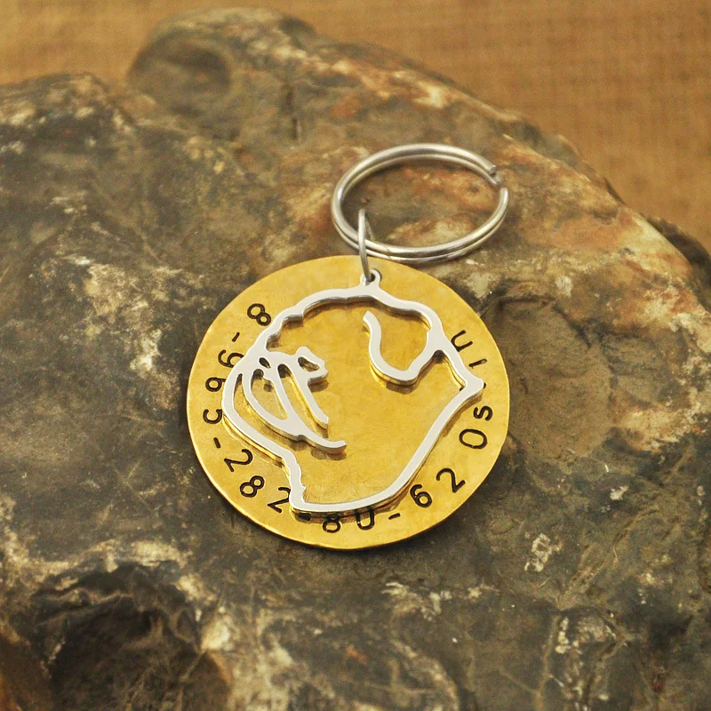 

Pug dog tag Identification Tag,pet tag, Copper Dog Tag