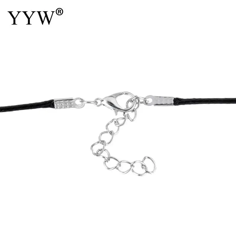 Ожерелье с подвеской из натурального камня искусственной кожи и латуни 2