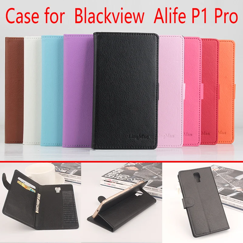 Для Blackview Alife P1 Pro Чехол для телефона Фолио Флип Однотонная одежда Личи узор из