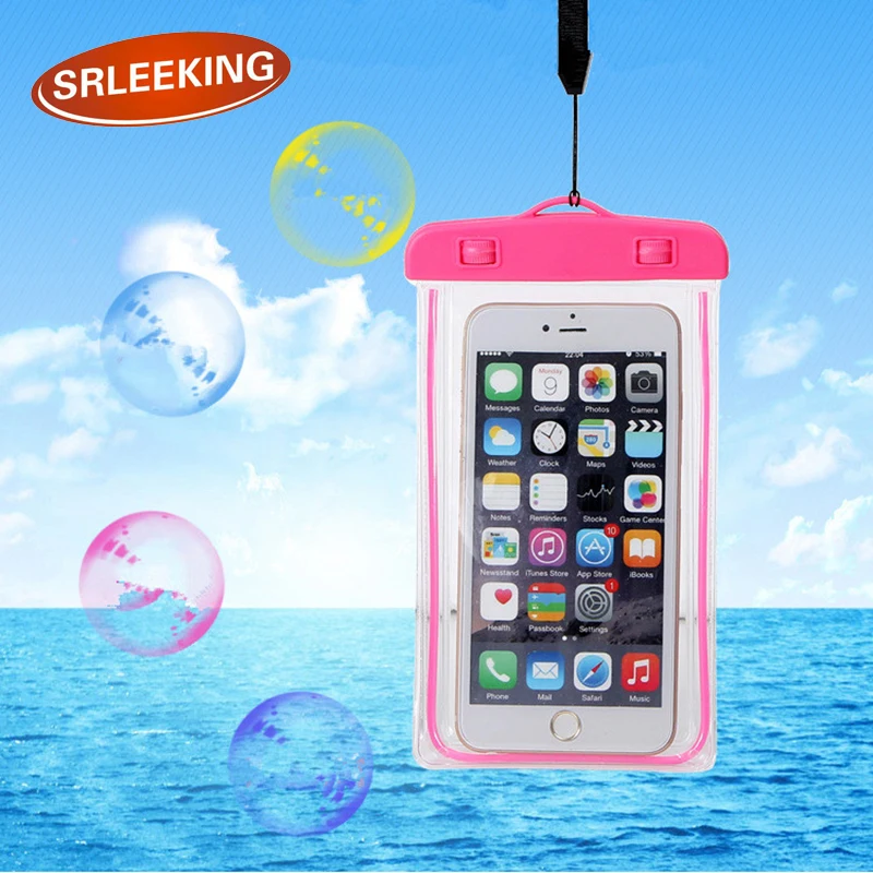 SRLEEKING Universal Waterproof Bag Fluorescence waterproof phone case For SamsungS6 S7edge S8 fashion PVC | Мобильные телефоны и