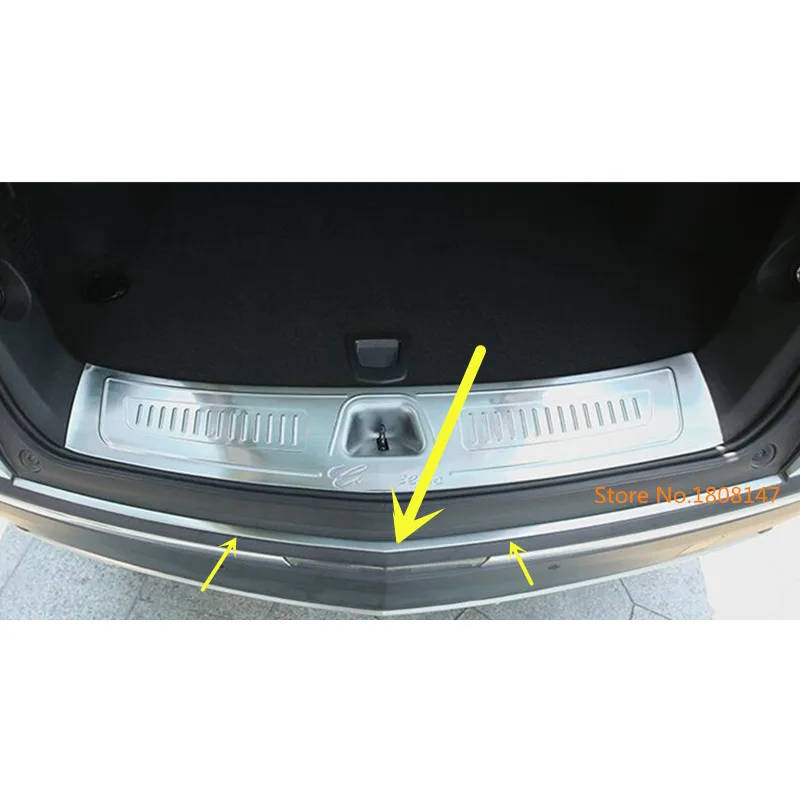 

Car styling Stainless steel Back Rear Pedal Door Scuff Plate Frame outside Threshold Trunk 1pcs for Cadillac XT5 2017 2018 2019