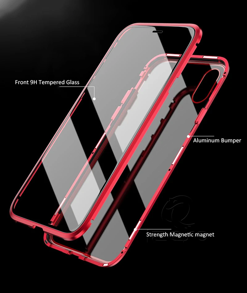 Luxury 360 Full Cover For iPhone 8 7 6 6S S Plus Double Side Tempered Glass Magnetic Adsorption XR Xs Max X Case | Мобильные