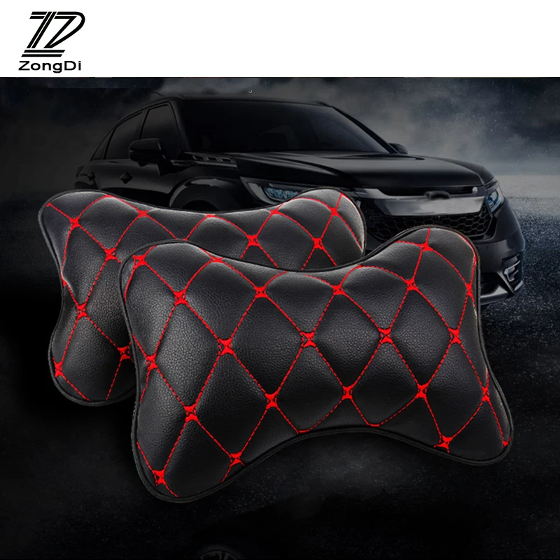ZD 1 шт. новая подушка на шею для автомобиля кожаный памяти хлопковый подголовник
