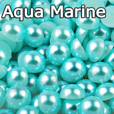 Aqua Marine 10 мм, 150 шт./лот, одноцветные полукруглые жемчужины с плоской задней частью, АБС-пластик, бусины для женщин, украшения, аксессуары для рукоделия, дизайн ногтей - Цвет: Aqua Marine