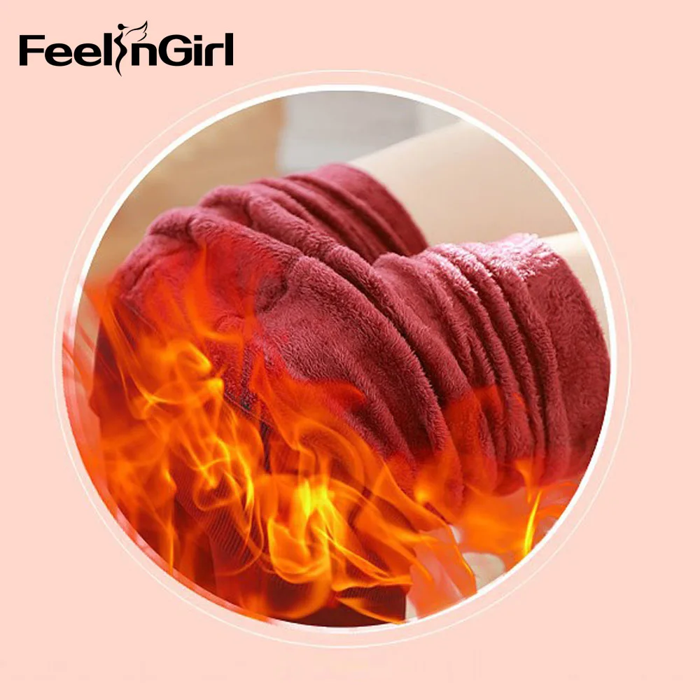 Женские эластичные леггинсы Feelingirl плотные бархатные штаны теплые для осени и