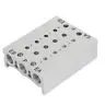 

1/8BSP Thread Ports 4 Positions Pneumatic Solenoid Air Valve Base Silver Tone