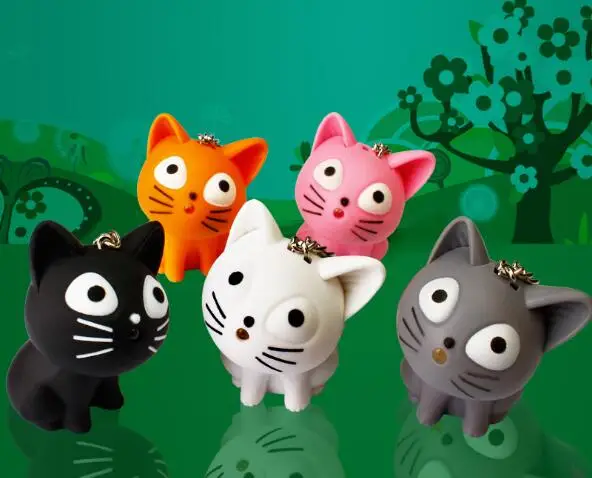 Милый брелок с изображением сыра кота со звуком Мяу kawaii led детский подарок