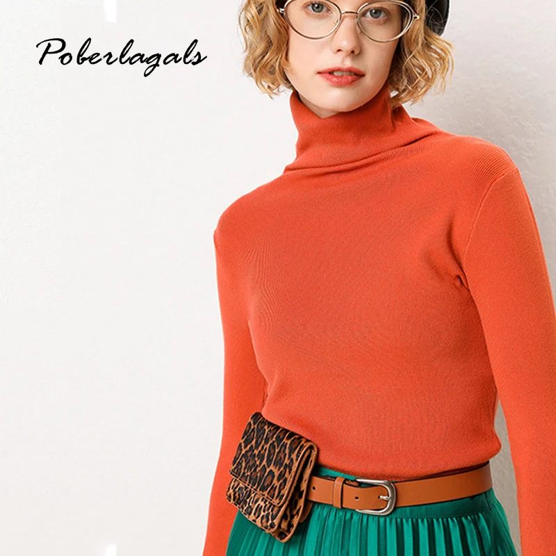 Autumn winter Sweater Women pullover Knitted soft wool blend Piles turtleneck sweaters female jumper womens clothing | Женская одежда