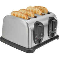 stainless steel four slice toaster household bread baking machine kitchen appliance bread toaster oven for breadfast cooker