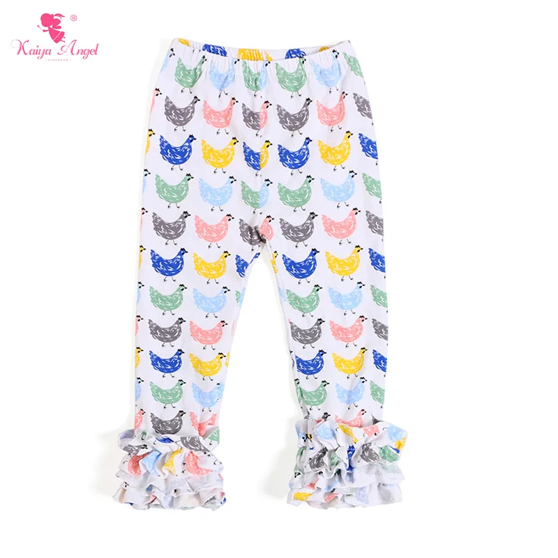 Новинка одежда для девочек Kaiya весенние леггинсы с оборками оптовая продажа