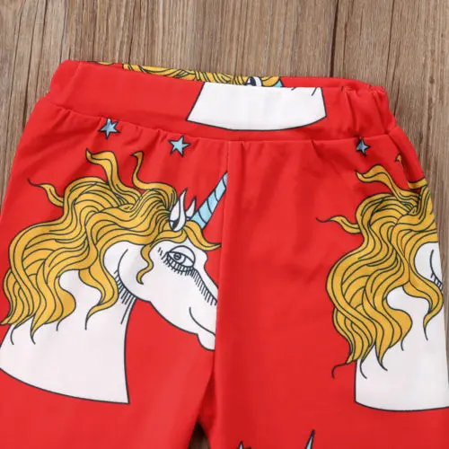 Летние детские длинные штаны с мультяшным единорогом для маленьких мальчиков и