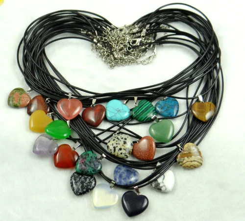 Ожерелье с подвеской в виде сердца из натурального кварца 20 мм|necklace natural crystal|natural
