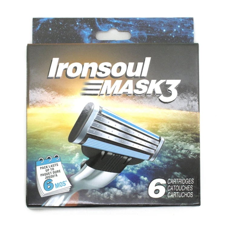 ВЫСОЧАЙШЕЕ Качество Ironsoul 6 шт./лот Для Бритья Лезвия для Мужчин Лезвием Бритвы