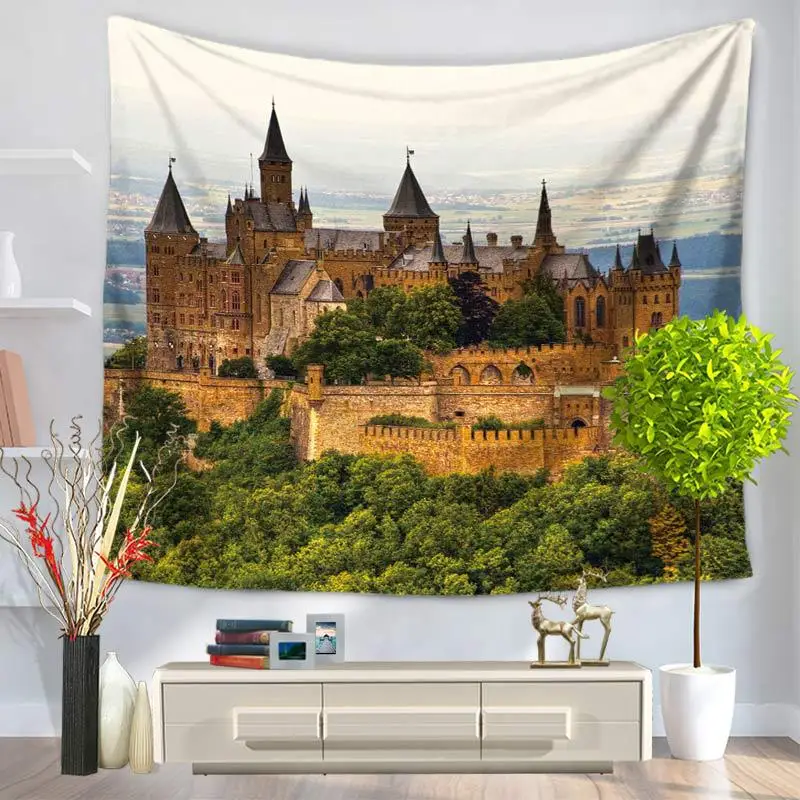 

Home Decorative Wall Hanging Carpet Tapestry 130x150cm Rectangle Bedspread City Scenic Pattern GT1073