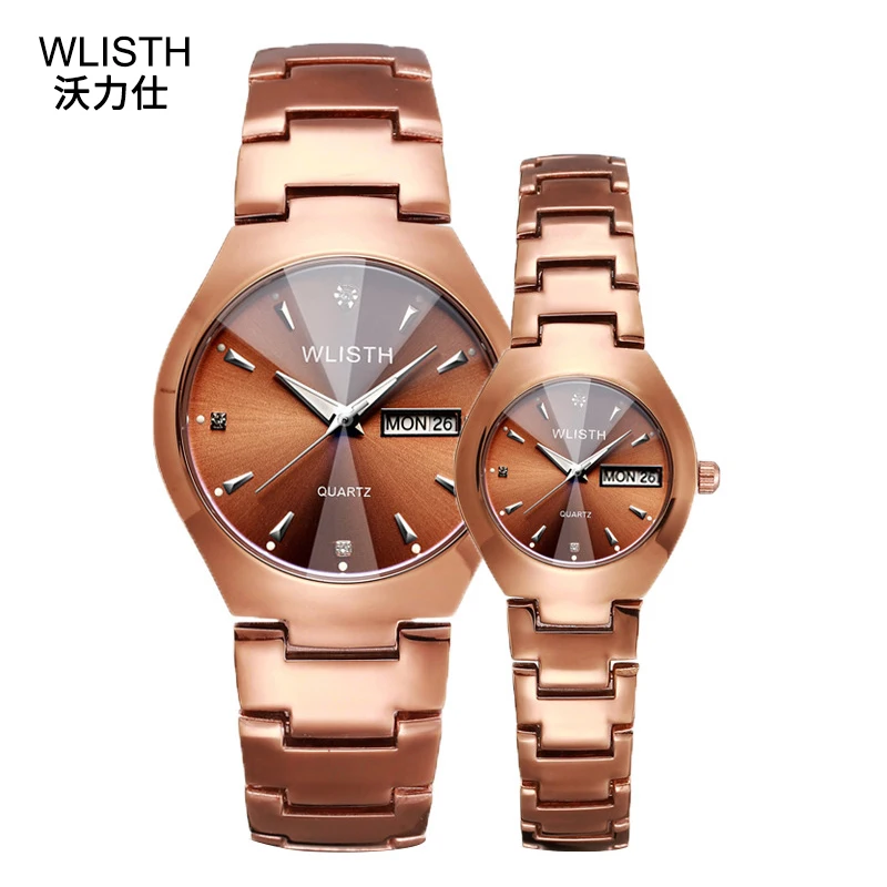 

WLISTH Watch Women Men Couple Watch TOP Brand Luxury Rose Gold Men's Watches Clock Relogio Masculino reloj hombre reloj mujer