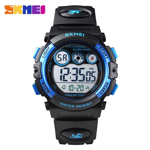 Black Blue SKMEI Брендовые спортивные детские часы модные водонепроницаемые светодиодный цифровые часы дети будильник Дата Часы для мальчиков и девочек подарок Reloj Deportivo - Цвет: Black Blue