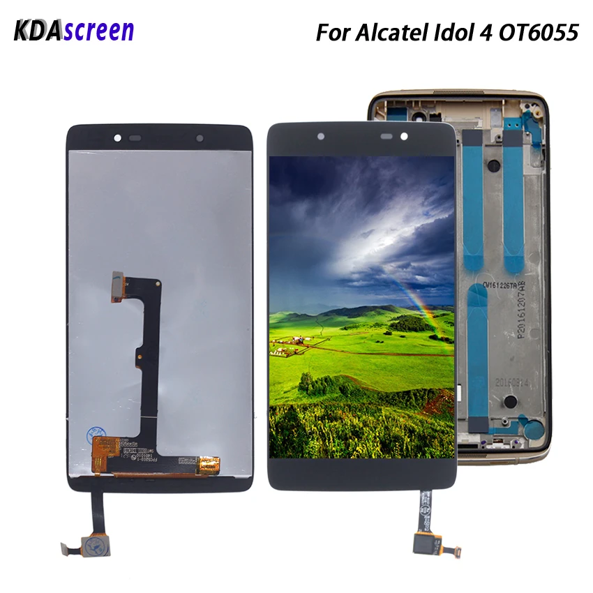 Для Alcatel Idol 4 OT6055 дисплей экран ЖК кодирующий преобразователь сенсорного экрана в