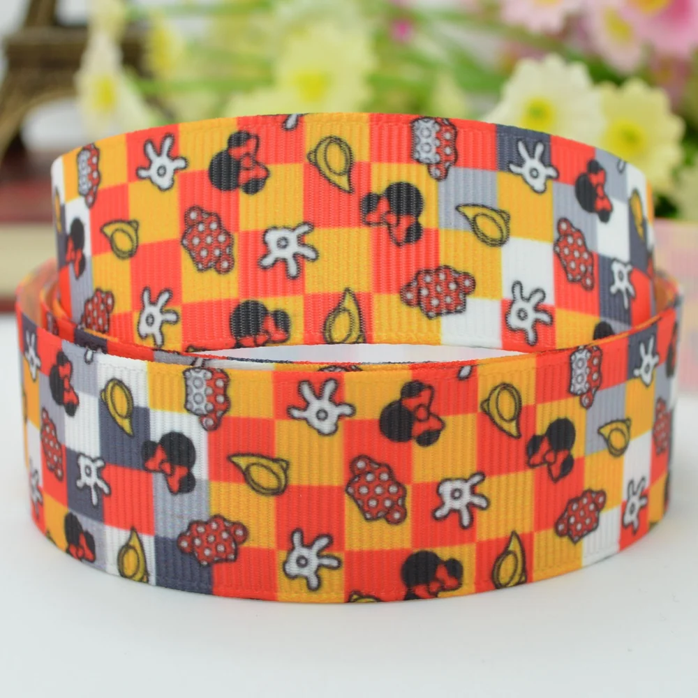 DUWES 7/8 &quot22 мм 2 5 10 20 50 ярдов Микки мультфильм напечатал grosgrain ленты волос лук DIY