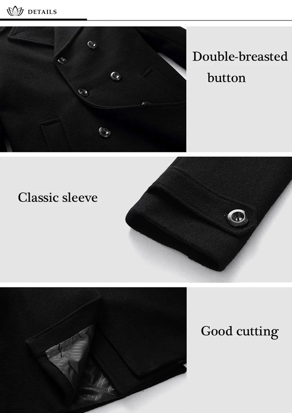 Мужское кашемировое пальто на зиму, мужская куртка manteau homme, мужское шерстяное пальто средней длины, пальто для отдыха