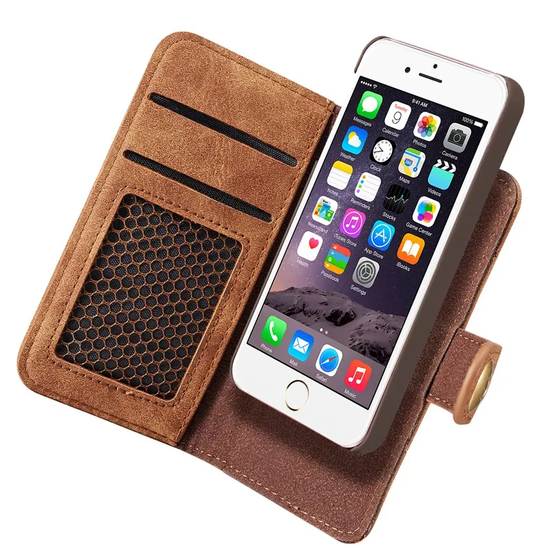 Detachable Magnetic Case Cover for iPhone 5 5S Wallet Flip Card Holder Fundas SE Hoesje Luxury 2 in 1 Women | Мобильные телефоны и