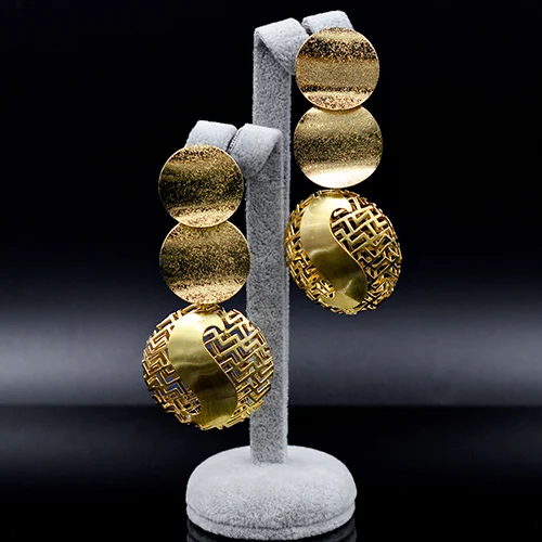 Earrings G Солнечные ювелирные изделия Модные Новые поступления круглые длинные в виде капель висячие серьги для женщин Высокое качество для свадьбы юбилей - Окраска металла: Earrings G
