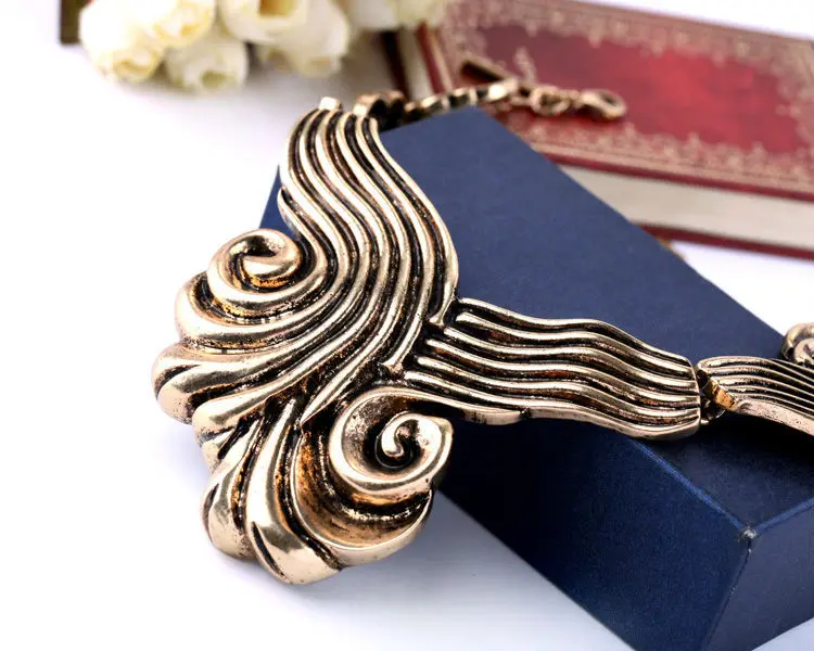 Ожерелье-чокер Винтажный Золотой Цвет для женщин модные массивные длинные