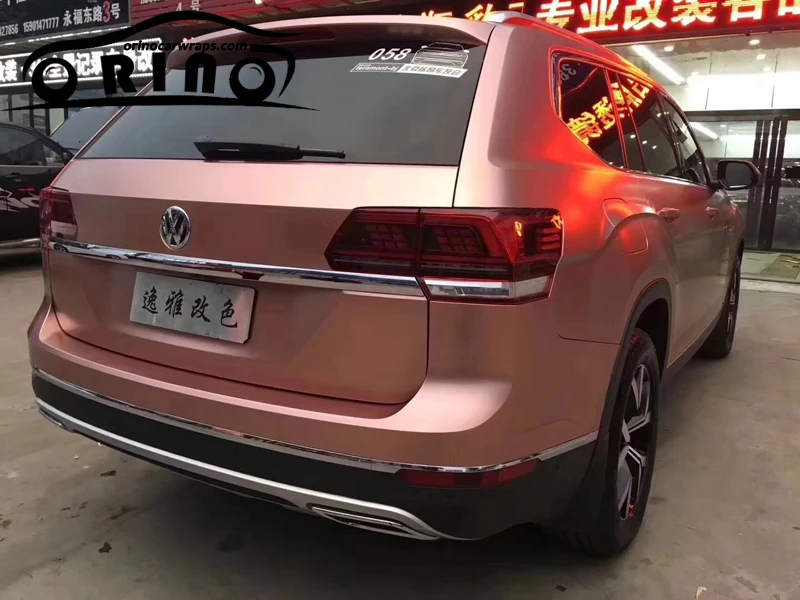 Best Quality Matte Satin Metallic Pearl Rose Gold Vinyl Wrapping Film Roll Air Bubble Free Car Wrap Foil Sticker 1.52*20M | Автомобили и