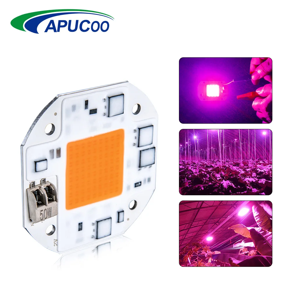 Светодиодный Grow светильник полный спектр COB Чип AC220V 110V 20 Вт 30 50 ручная сборка