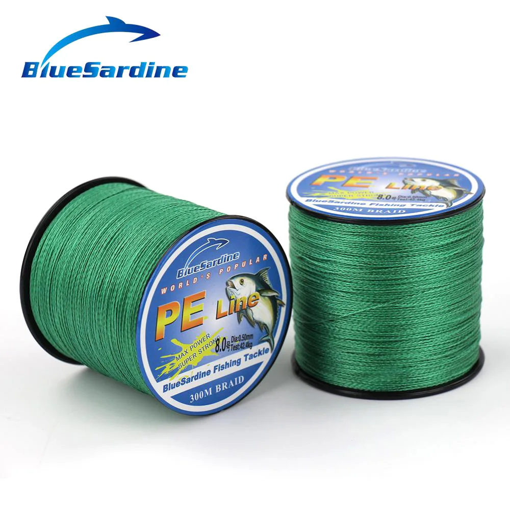 Рыболовная плетёная леска BlueSardine 300 м 12-90lb | Спорт и развлечения