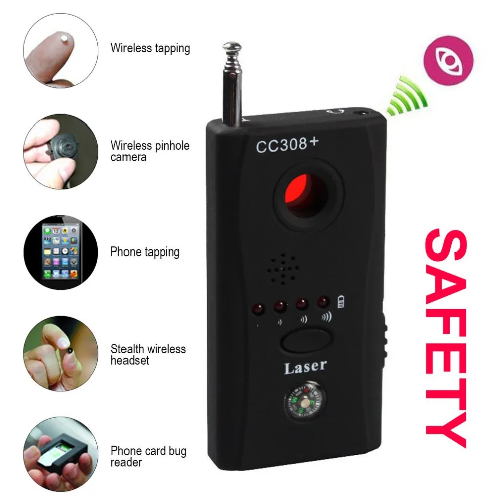 Full Range Wireless GPS Signal Detector Anti-Spy Bug Detect Scanner Laser Detection Radio Vibration Beep Warnings | Безопасность и