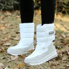 Зимние ботинки, женские Теплые ботильоны для снега, Женская Белая обувь, плюшевые стельки, водонепроницаемая обувь для женщин, теплая женская обувь