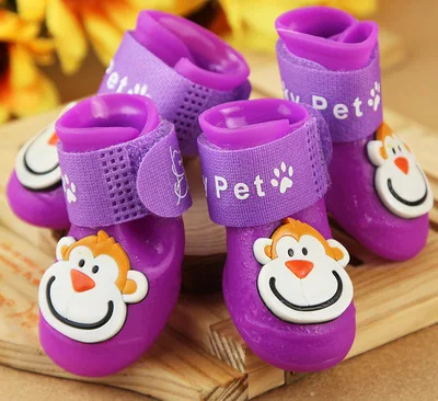 Непромокаемые сапоги для собак ПУ силикагель 4 шт./компл. водонепроницаемые