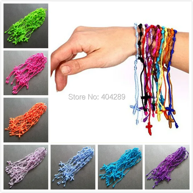 Религиозные четки браслет Ручная Веревка ручная работа завязанный крест