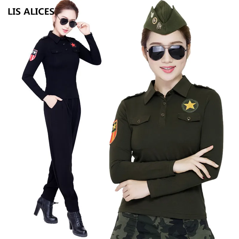 Женская футболка в стиле милитари LIS ALICES летняя дышащая быстросохнущая Армейская