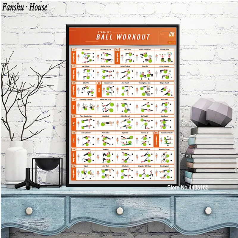 Постеры и принты стабильный мяч подвеска Йога Тренажерный Зал Фитнес