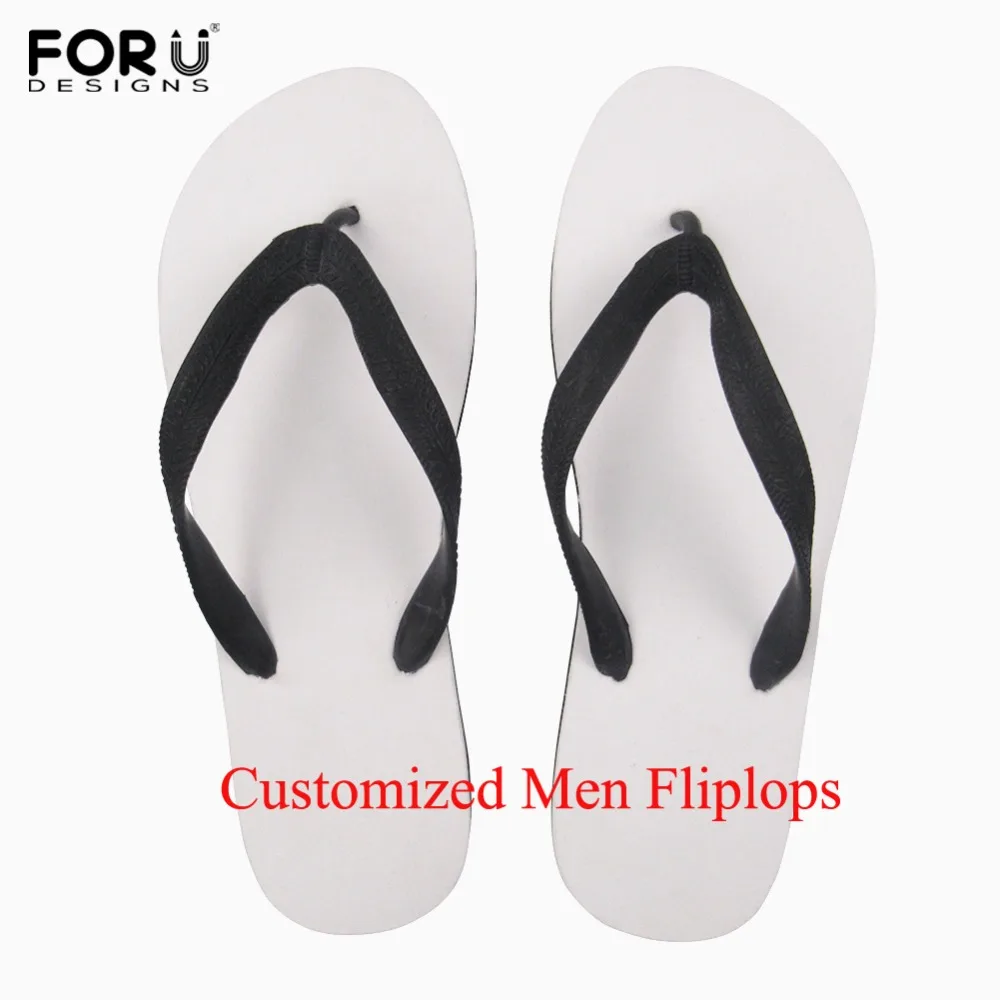 FORUDESIGNS-Zapatillas de playa personalizadas para hombre, chanclas de goma, diseño personalizado, Verano