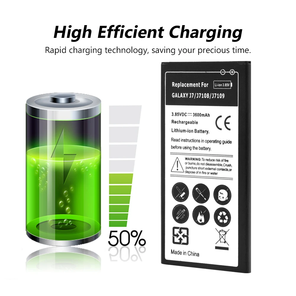 Battery For Samsung Galaxy J7 2016 J7108 J7109 J710K J710H J710FN EB-BJ710CBA Lipo Li-Po Lithium Li-polymer Rechargeable battery |