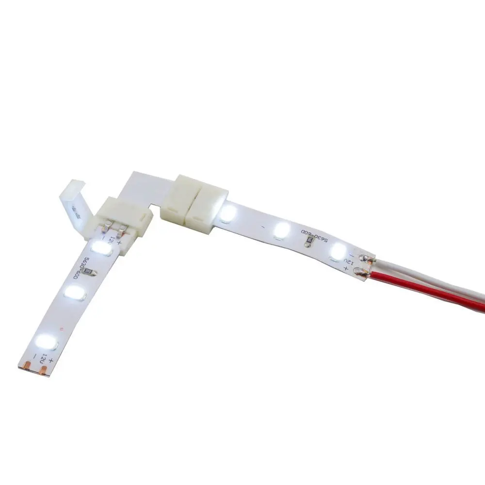 10 шт. в упаковке l образный безsolderless оснастки вниз 2 проводника Светодиодная лента