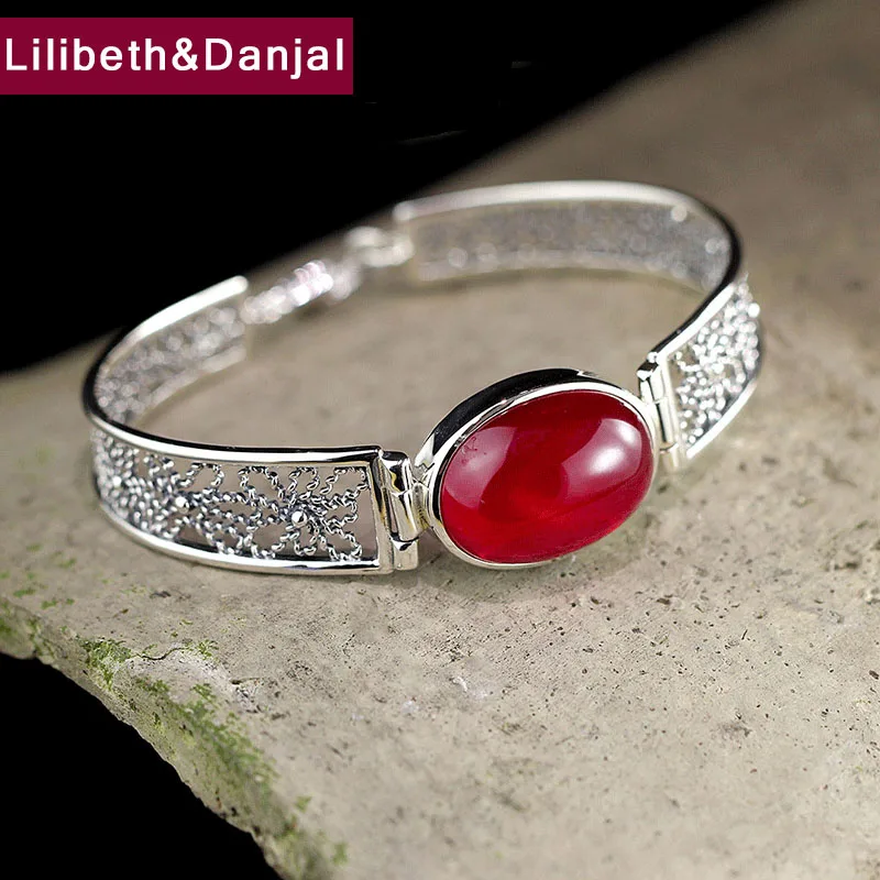 Браслеты для Для женщин 100% реального стерлингового серебра 925 Fine Jewelry Натуральный
