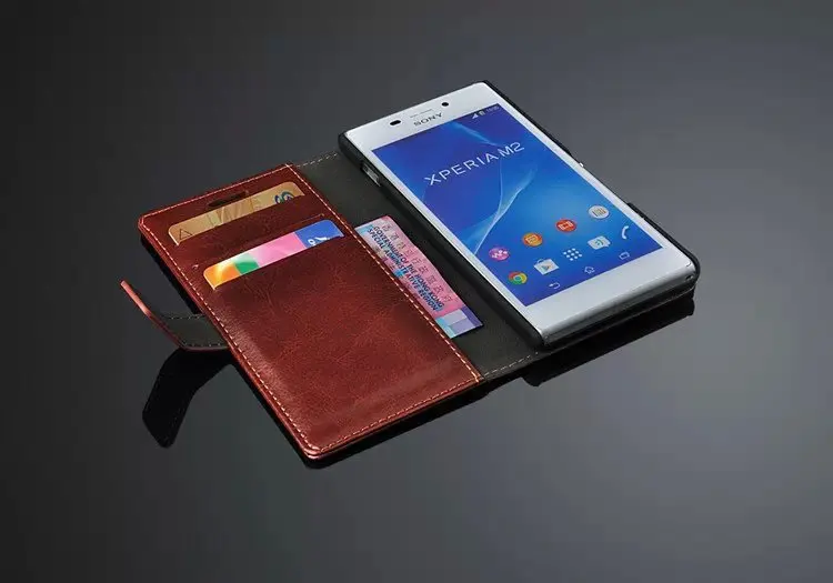 Чехол с отделением для карт M2 чехол Sony Xperia s50h D2305 D2303 кожаный телефона