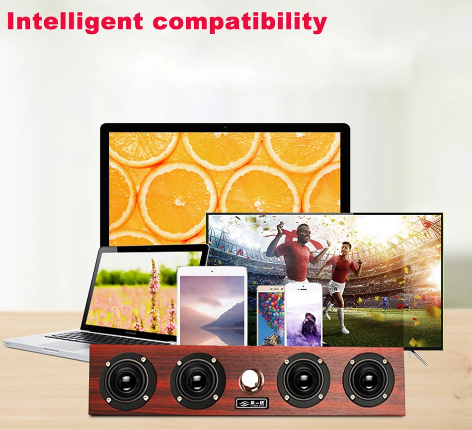 

Wireless Bluetooth Speaker 20W Wooden Portable Column Bluetooth Bass Subwoofer Soundbar Handsfree for Computer Speaker Portable
