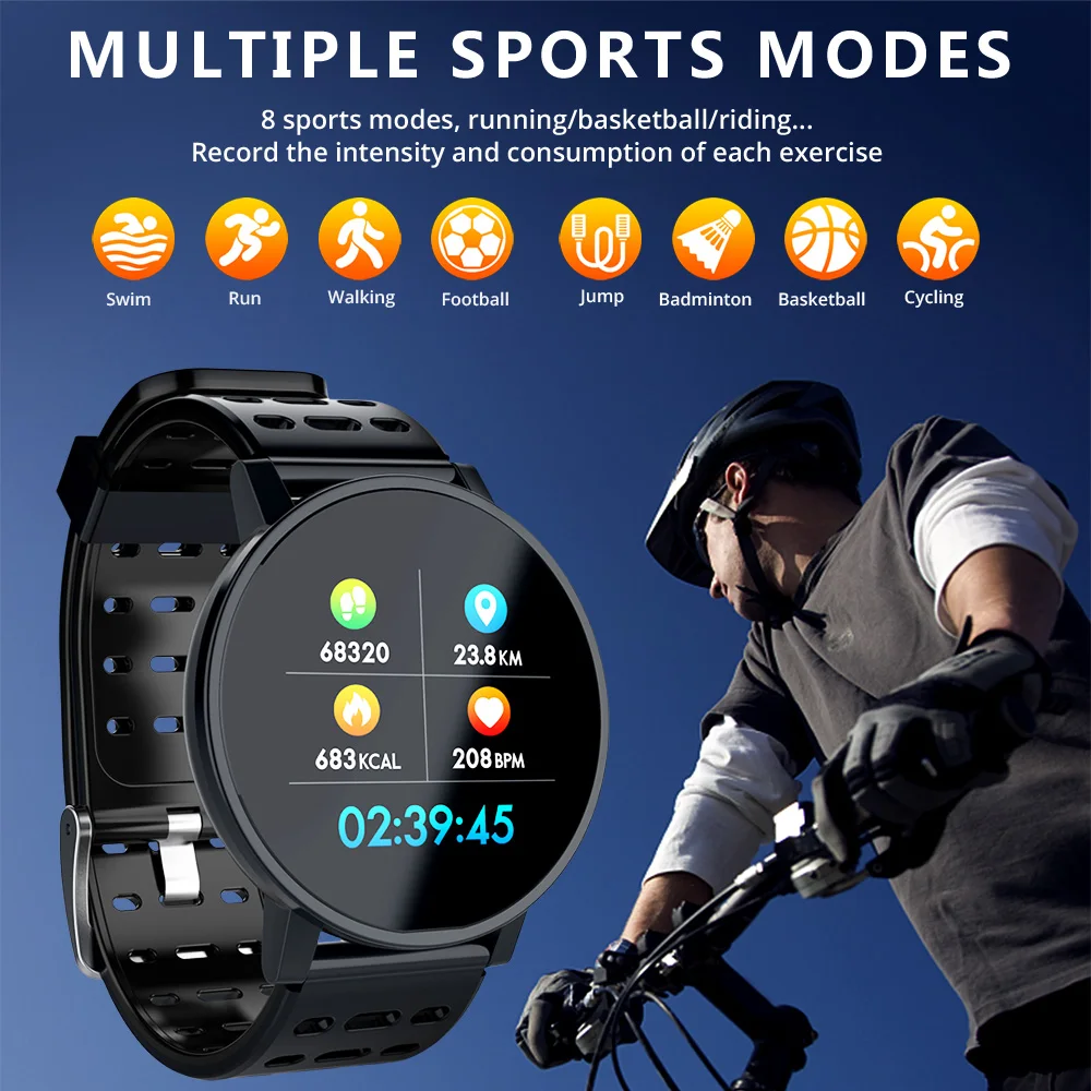 Смарт-часы Makibes T3 для IOS и Android мужские часы с HR кислородом артериальным давлением