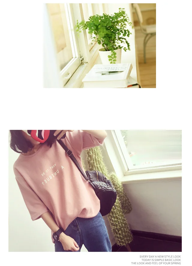 Summer Short Sleeve Soft T-Shirt New O-Neck Letter Print Loose Women T-Shirts Girls Lady T-Shirt Casual Student Tops Tee
