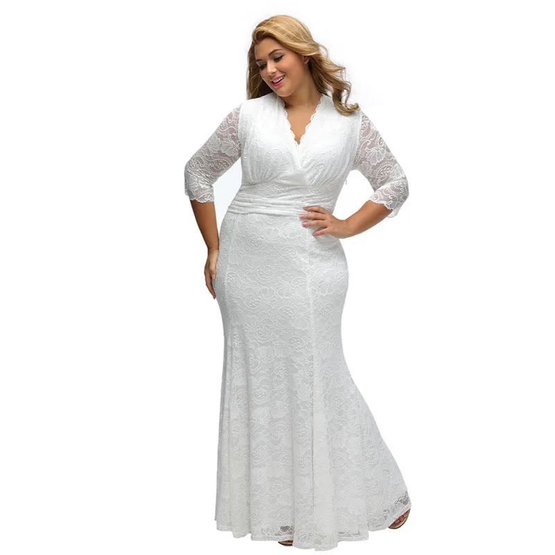 Ilishop 2017 Лидер продаж женские элегантные Кружева платье плюс Размеры