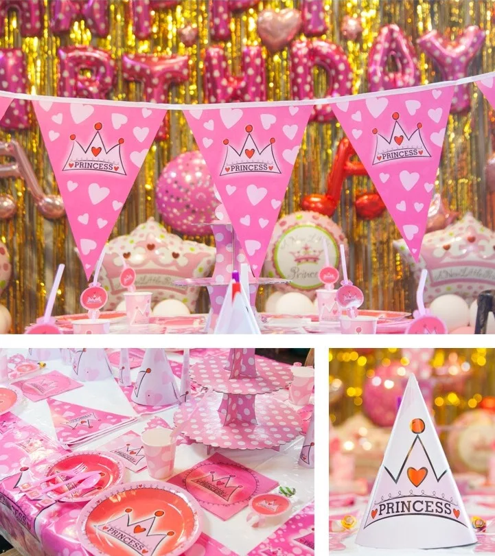 Корона принца принцессы в комплекте с днем рождения Baby Shower Пол раскрыть вечерние