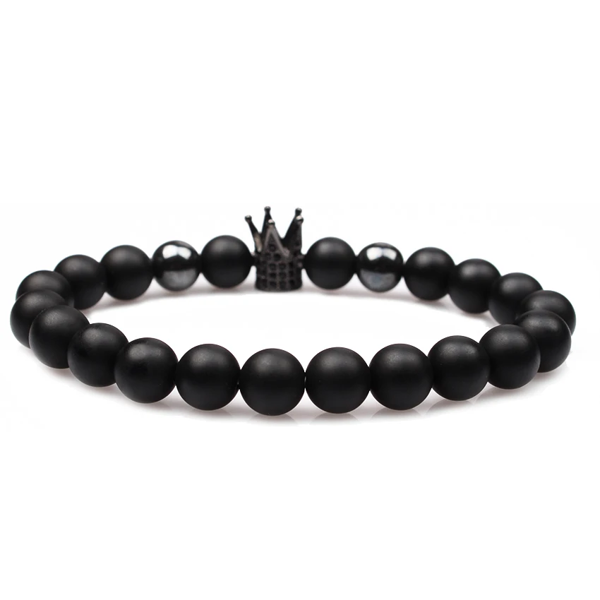 2017 New Brand Trendy Imperial Crown Charm Bracelets Men Micro Pave Black CZ Zirconia For Women Mens luxury Bracelet Jewelry | Украшения и