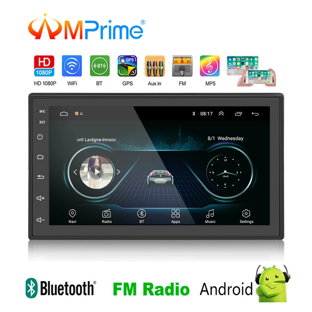 AMPrime 2 Din 7 ''android автомобильный Радио универсальный gps навигации wi fi Bluetooth 2din