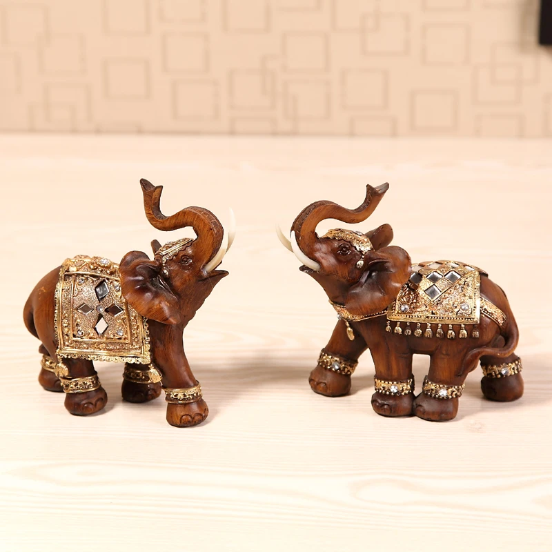 2 шт. в партии слон фигурные орнаменты домашний декор ремесла пары счастливый фэн