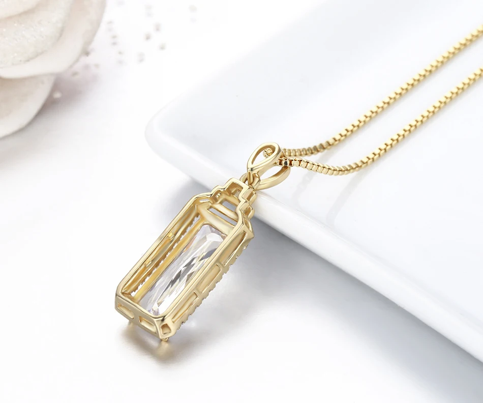 5 цветов в наличии Принцесса Cut Прямоугольник Красный CZ подвеска ожерелье женское