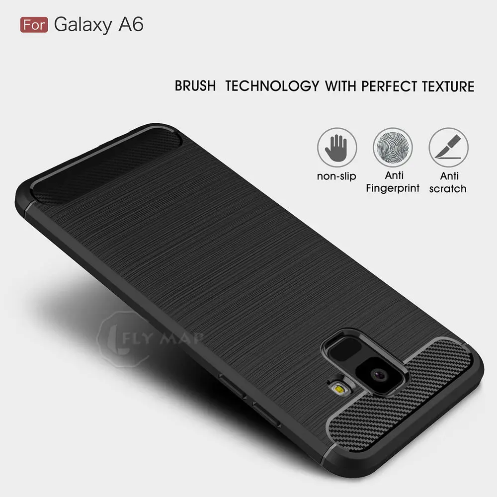 Силиконовый мягкий чехол для Samsung Galaxy A6 A 6 2018 SM A600 A600FN A600FN/DS TPU Carbon Fibe телефона SM-A600FN